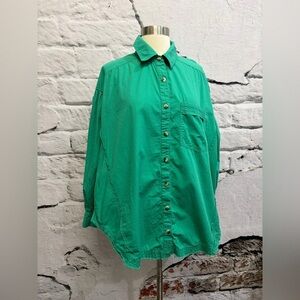 Green Button-Up Shirt